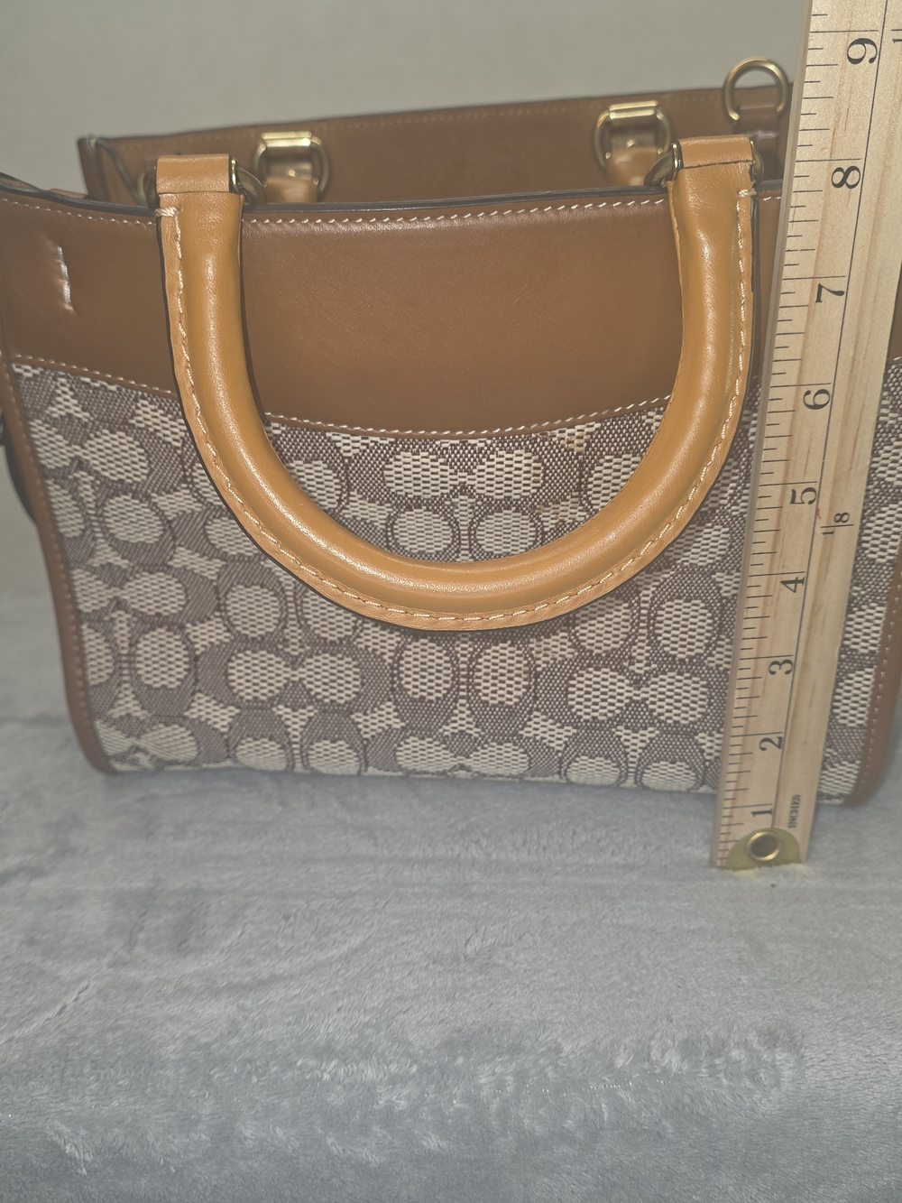 Coach Rogue 25 Signature Jacquard Satchel in Brown & Tan W/dust Bag - Picture 2 of 15